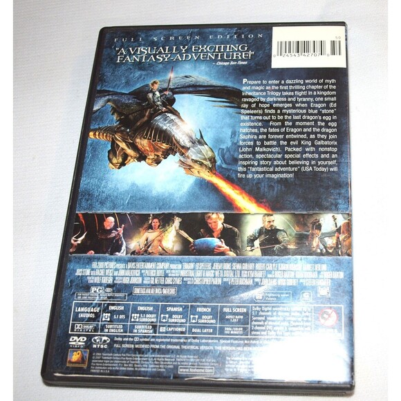 DVD Eragon Wide Screen DVD Fantasy Movie Dragons - Picture 3 of 3